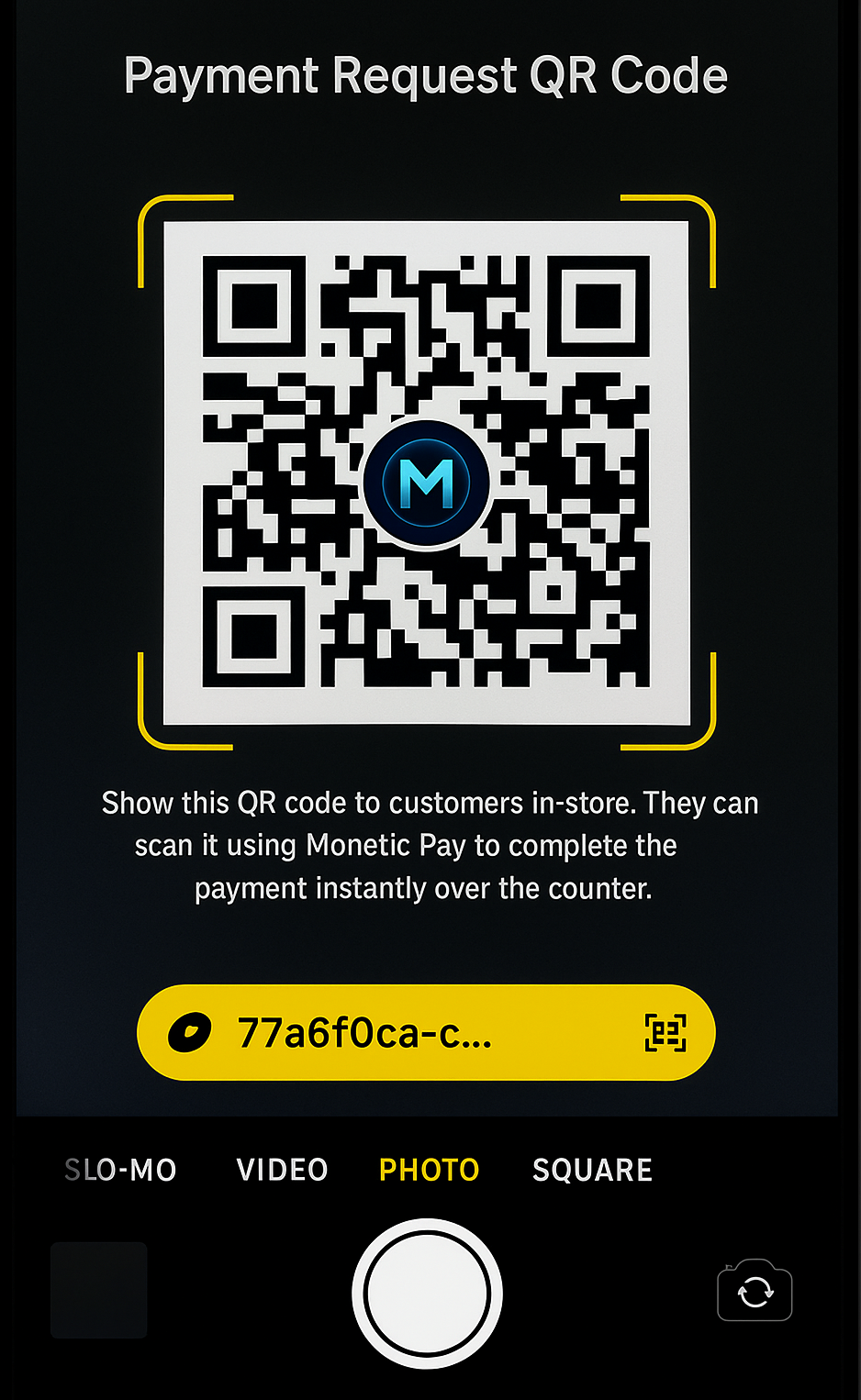 Scanner framing the QR